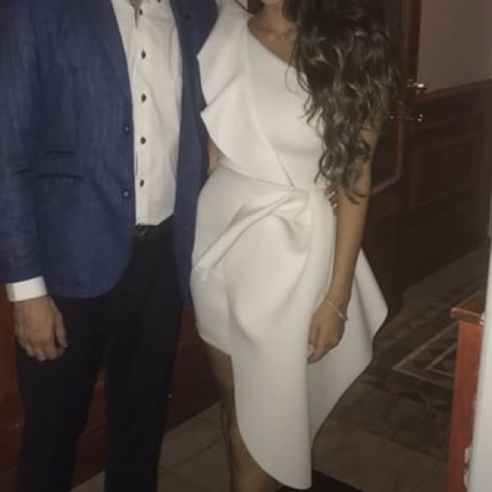 Asymmetrical white dress